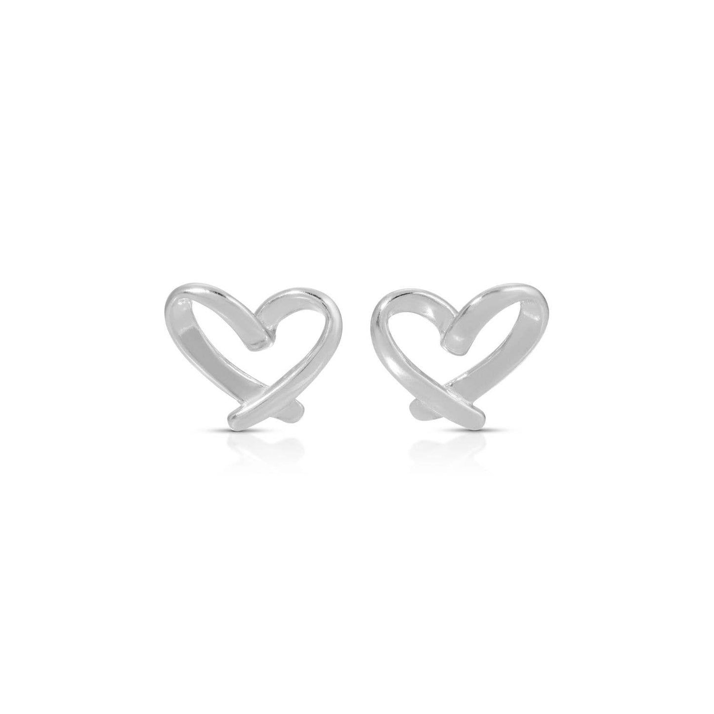 Free Form Heart Studs on Velvet Gift Tag: Gold