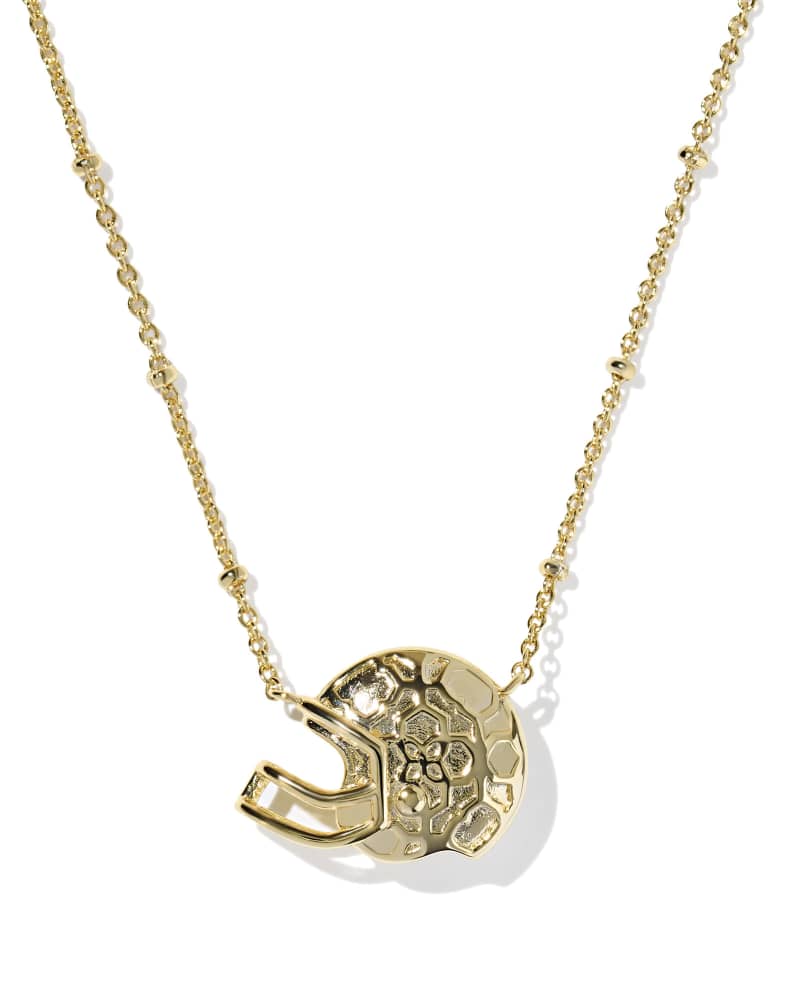 Football Helmet Strand Necklace Gold Ivory Mother Of Pearl