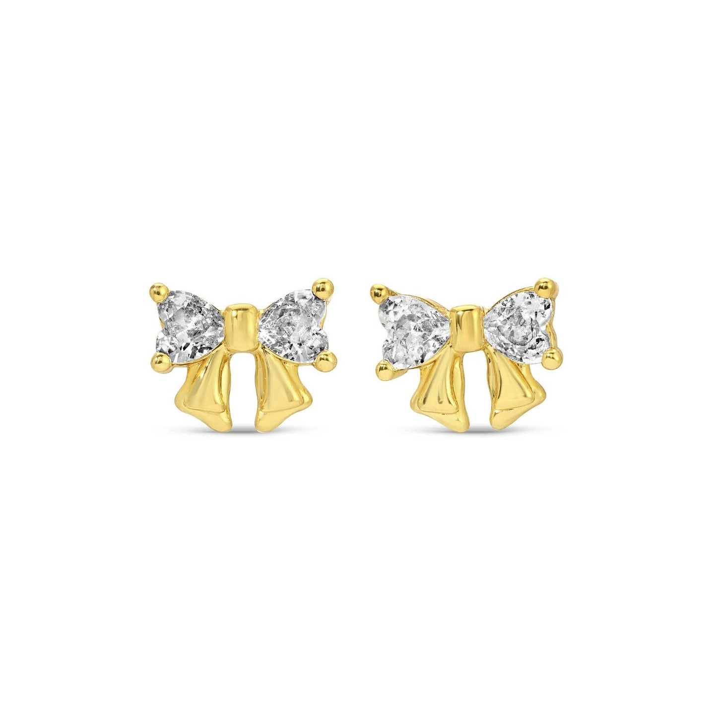 CZ Bow Studs on Velvet Tag