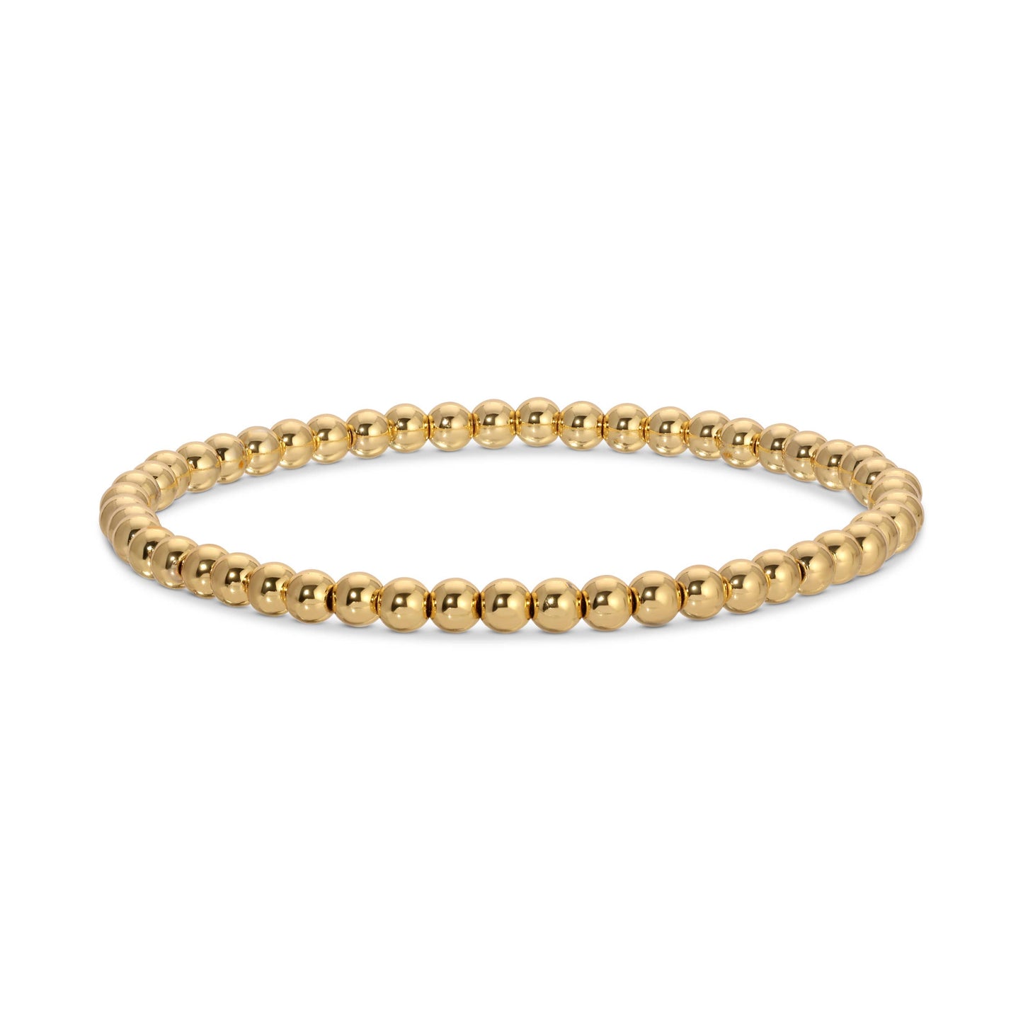 Stretch Beaded Bracelets: Gold / 4mm
