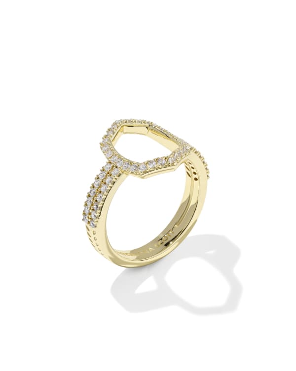 Kendra Scott Daphne Pave Gold Cocktail Ring