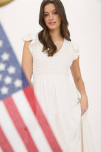 Load image into Gallery viewer, FLUTTER SLEEVE MAXI DRESS: KHAKI
