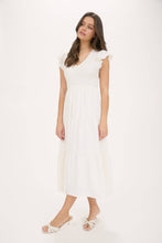 Load image into Gallery viewer, FLUTTER SLEEVE MAXI DRESS: CREAM
