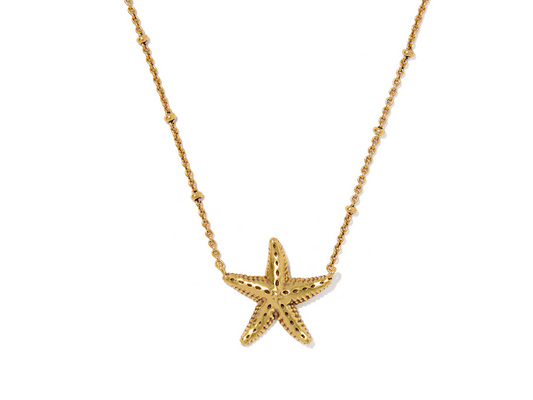 Kendra Scott Parker Starfish Metal Vintage Gold Necklace