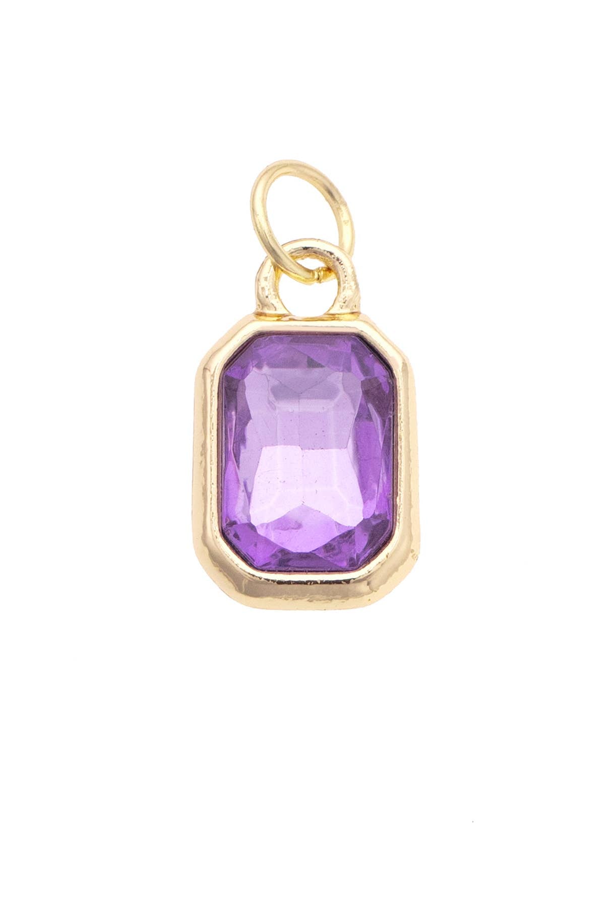 Emerald Cut Rhinestone Charm. Hot Pink, Purple, Black
