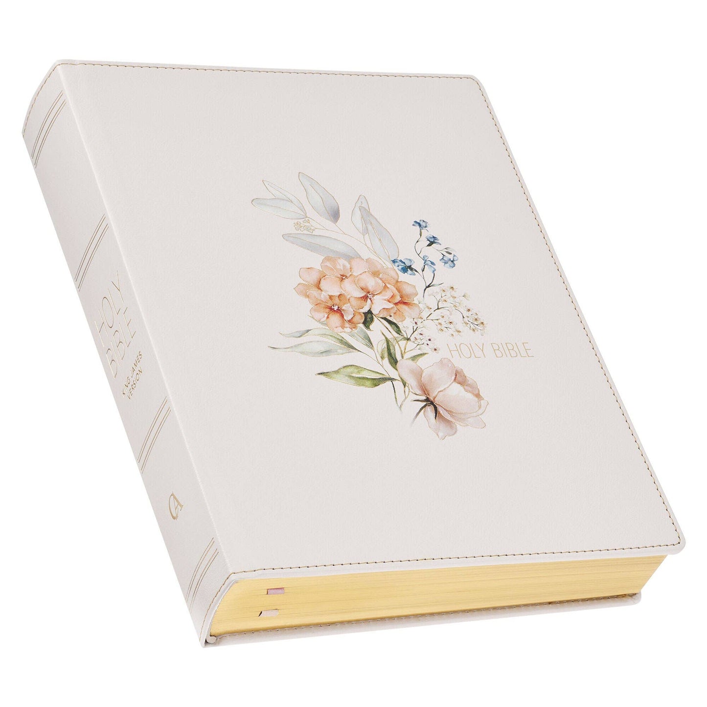 KJV Note-taking Bible LP Faux Leather HC, White Floral