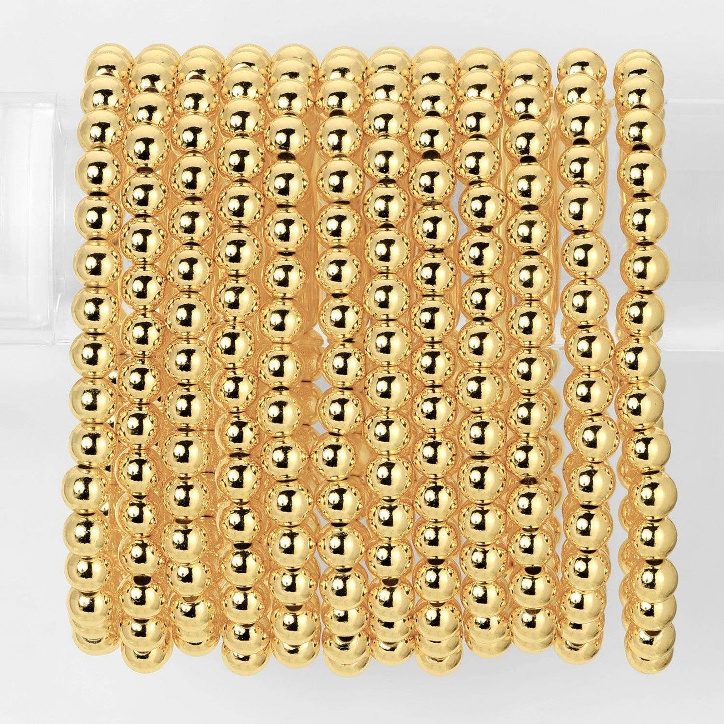 Stretch Beaded Bracelets: Gold / 4mm
