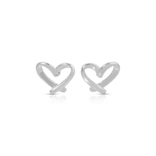 Load image into Gallery viewer, Free Form Heart Studs on Velvet Gift Tag: Gold
