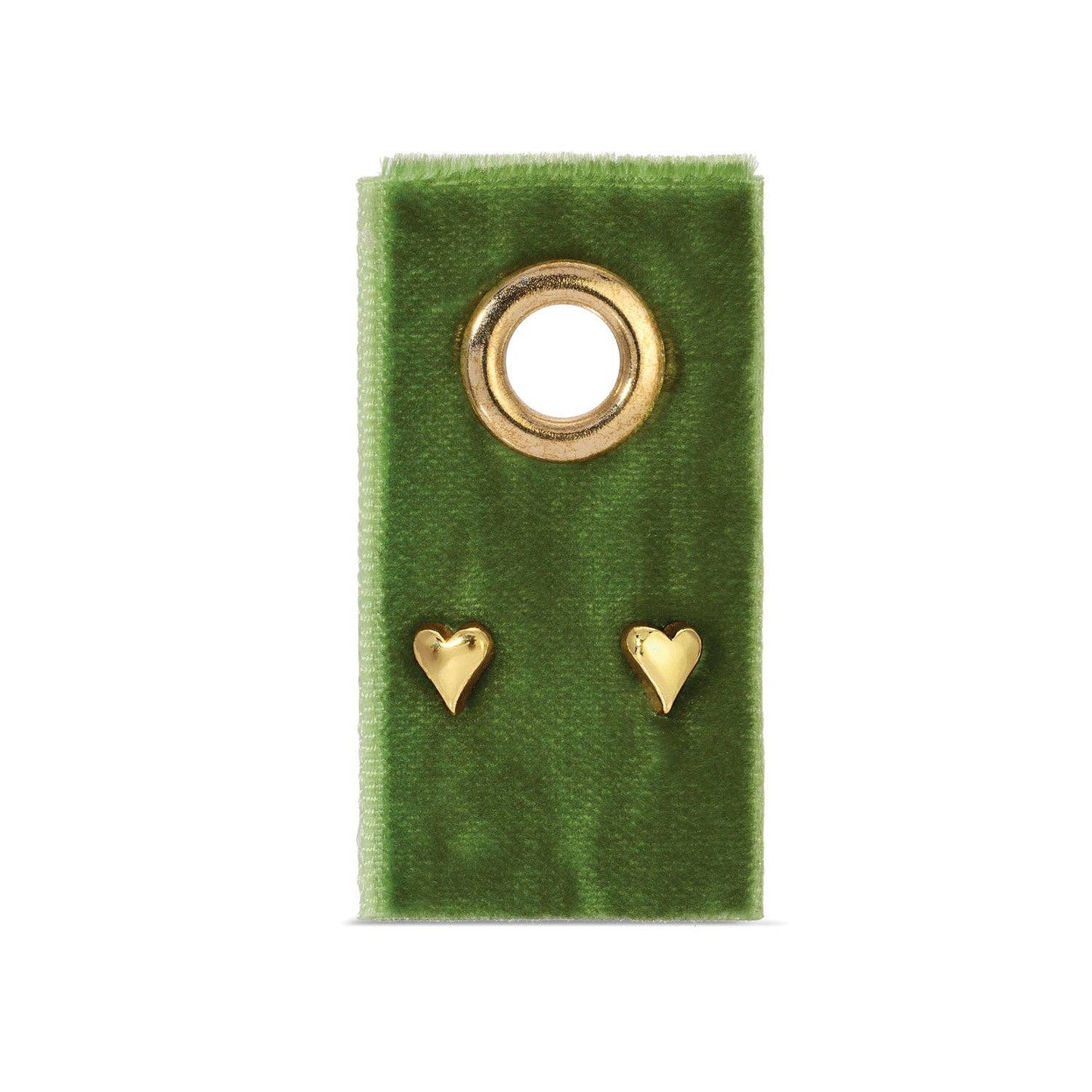 Simple Heart Studs On Velvet Gift Tag: Silver