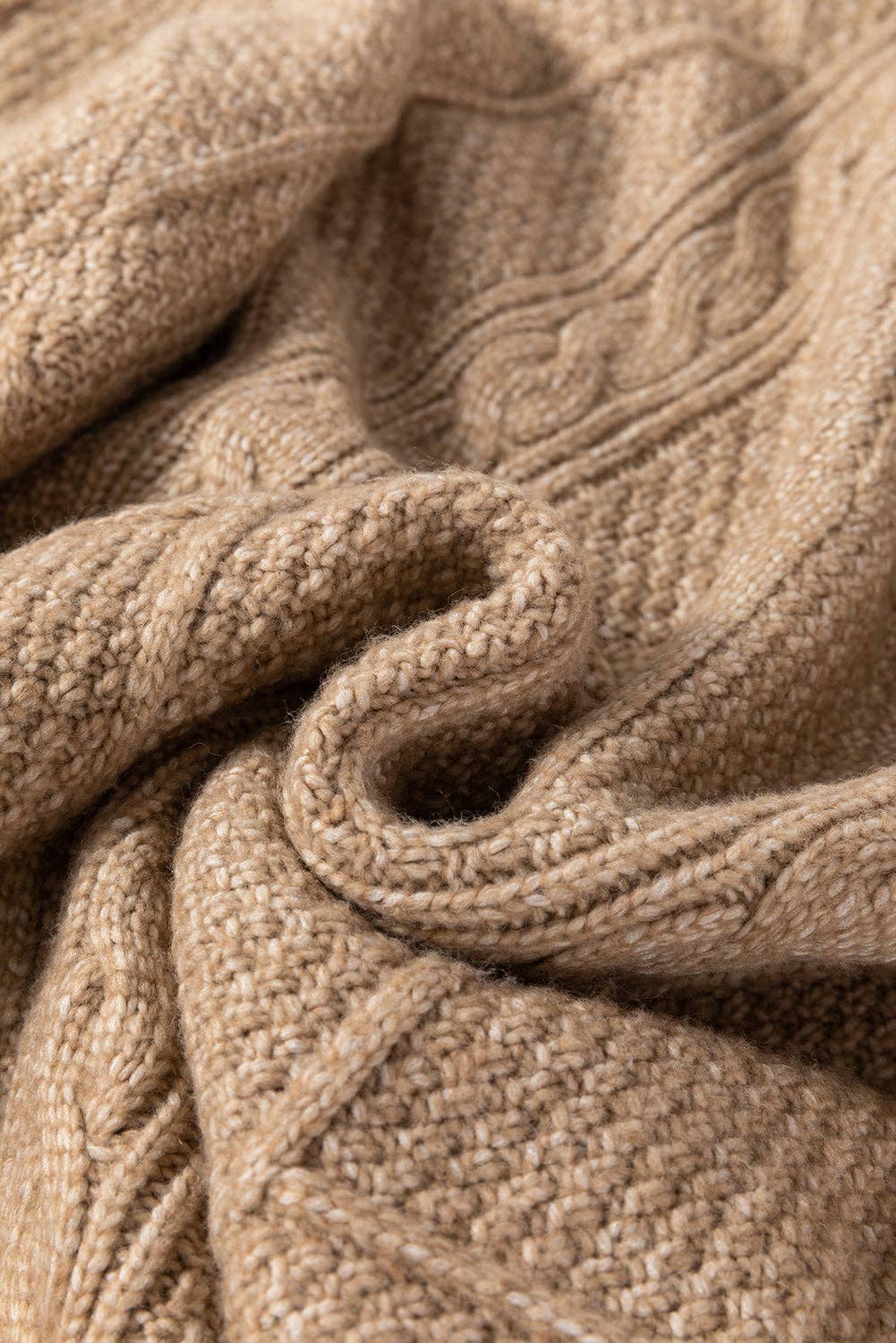 Knit Drop Shoulder Loose Fit Sweater Dress: Parchment / 100%Polyester / S-XL