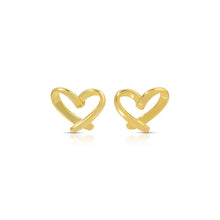 Load image into Gallery viewer, Free Form Heart Studs in Velvet Tag
