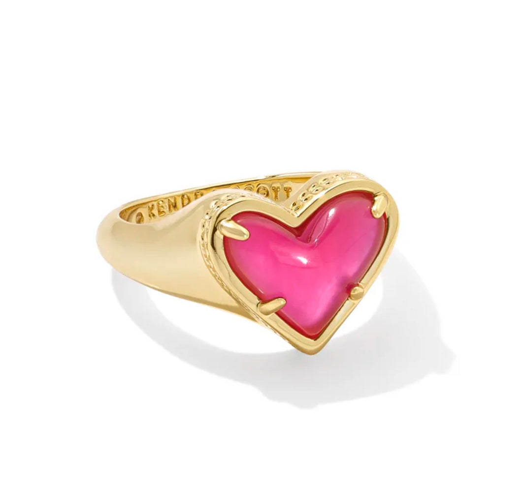 Ari Heart Band Ring Gold