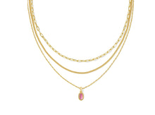 Load image into Gallery viewer, Mini Elisa Triple Strand Necklace Gold Azalea Illusion
