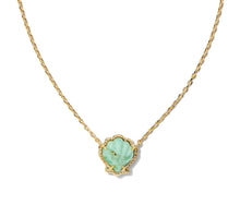 Load image into Gallery viewer, Brynne Shell Short Pendant Necklace Sea Green Chrysocolla
