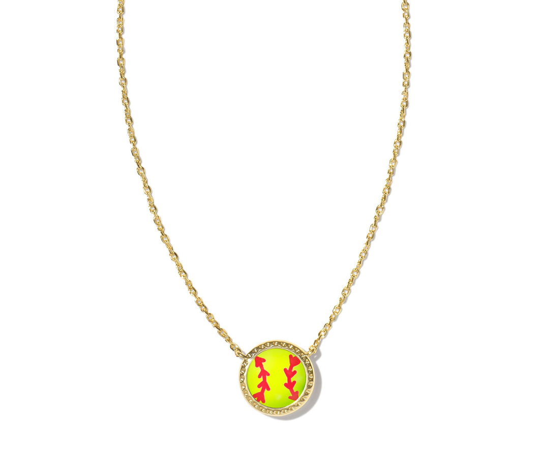 SOFTBALL SHORT PENDANT NECKLACE