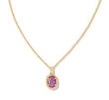 Load image into Gallery viewer, Daphne Framed Short Pendant Necklace Magenta Kyocera Opal
