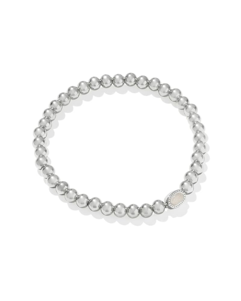 Mini Elaina Stretch Bracelet Silver Iridescent Drusy