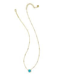 Mabel Pendant Necklace Gold Bronzed Veined Turquoise