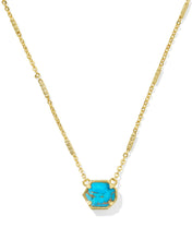 Load image into Gallery viewer, Mabel Pendant Necklace Gold Bronzed Veined Turquoise
