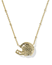 Load image into Gallery viewer, Football Helmet Strand Necklace Gold Ivory Mother Of Pearl
