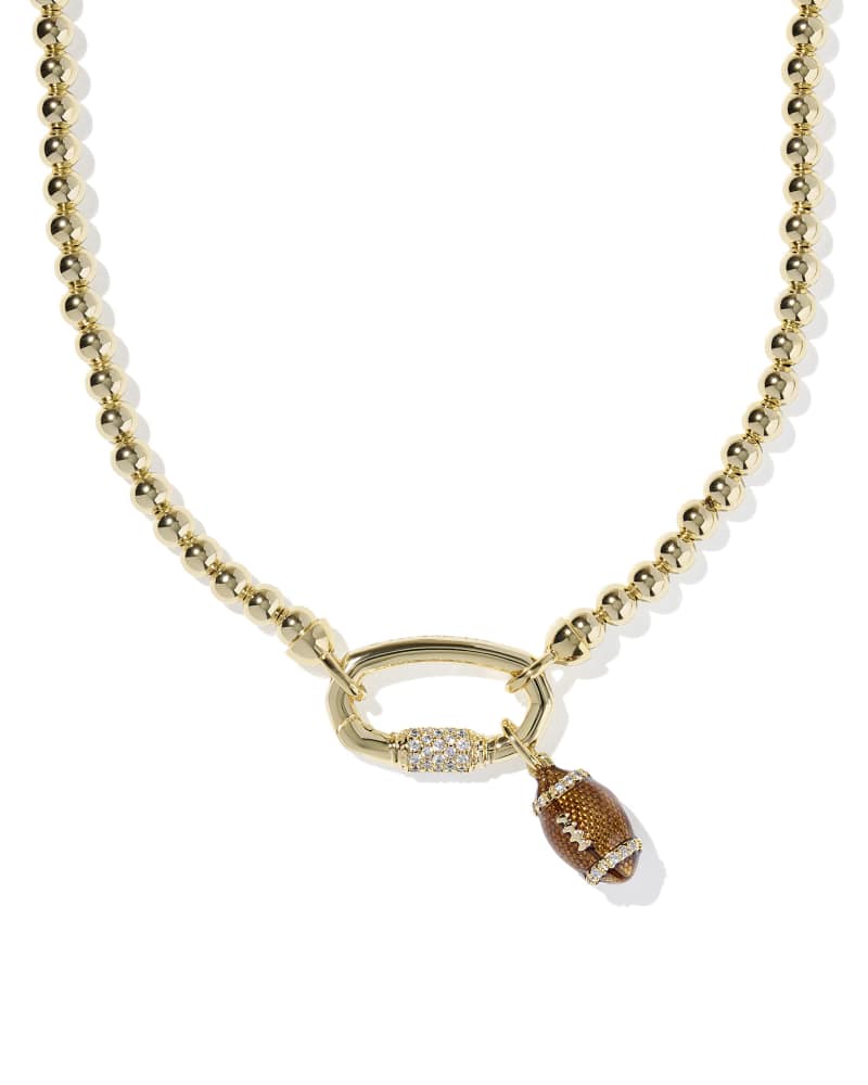 Football Metal Strand Necklace Gold