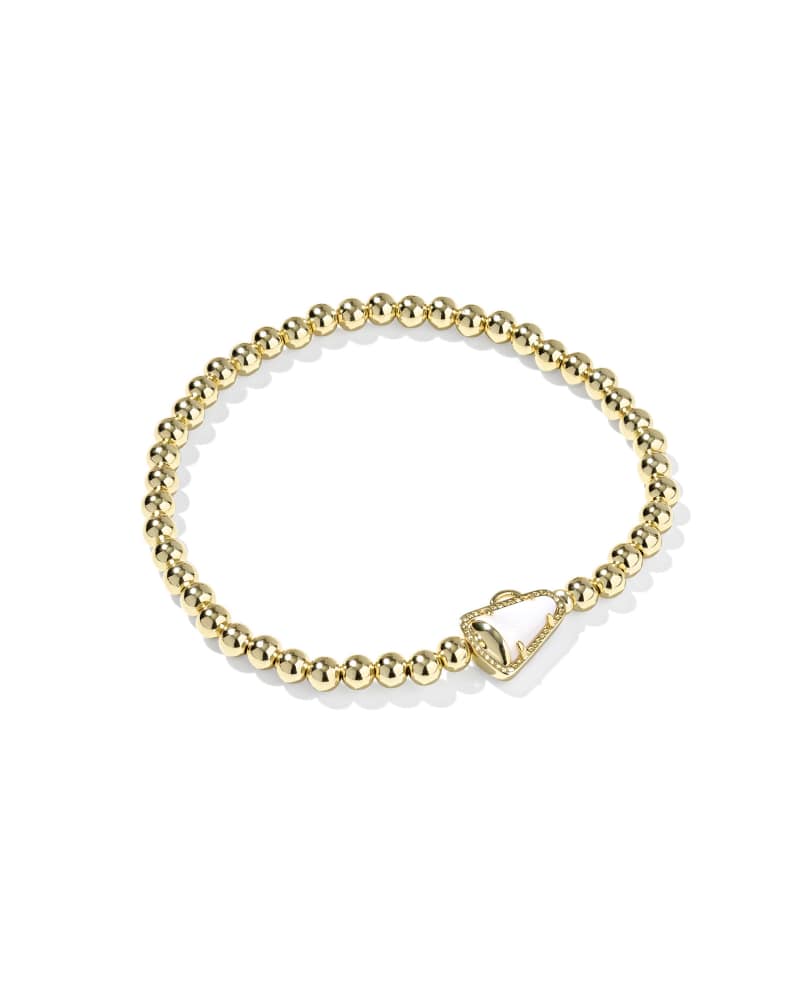 Cheer Stretch Bracelet Gold White Mother Of Pearl