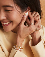 Load image into Gallery viewer, Haley Bow Stud Earring Gold Ivory Mother Of Pearl
