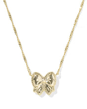 Load image into Gallery viewer, Haley Bow Short Pendant Necklace Gold Ivory Mother Of Pearl
