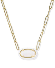Load image into Gallery viewer, Elisa Enamel Frame Paperclip Necklace Gold
