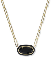 Load image into Gallery viewer, Elisa Enamel Frame Paperclip Necklace Gold
