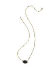 Load image into Gallery viewer, Elisa Enamel Frame Paperclip Necklace Gold
