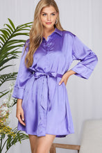Load image into Gallery viewer, 3/4 Sleeve Hidden Button Dress w/sash
