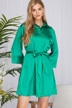 Load image into Gallery viewer, 3/4 Sleeve Hidden Button Dress w/sash
