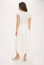 Load image into Gallery viewer, FLUTTER SLEEVE MAXI DRESS: KHAKI
