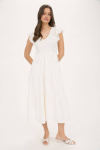 Load image into Gallery viewer, FLUTTER SLEEVE MAXI DRESS: CREAM
