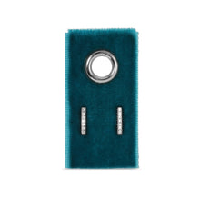 Load image into Gallery viewer, Pave Bar Studs On Velvet Gift Tag: Silver
