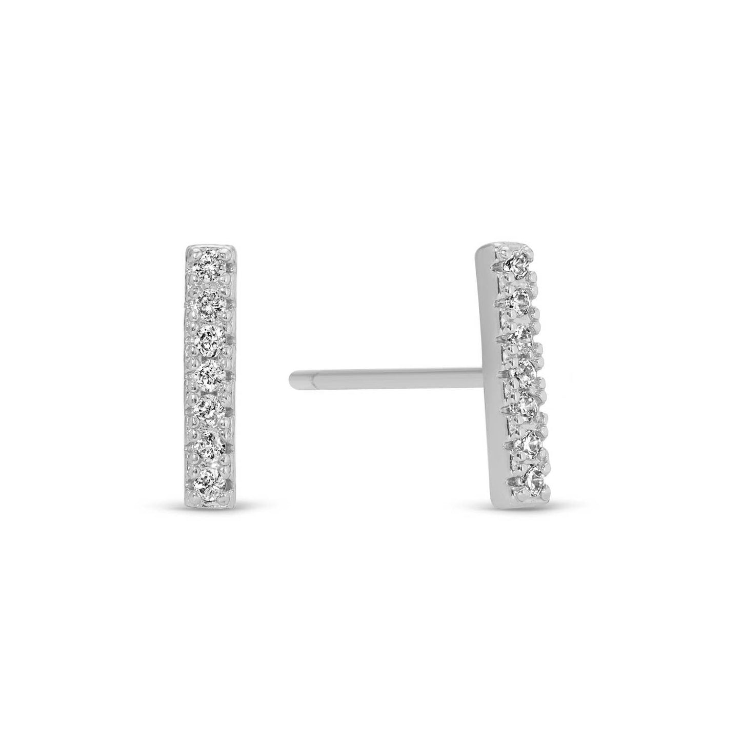 Pave Bar Studs On Velvet Gift Tag: Gold