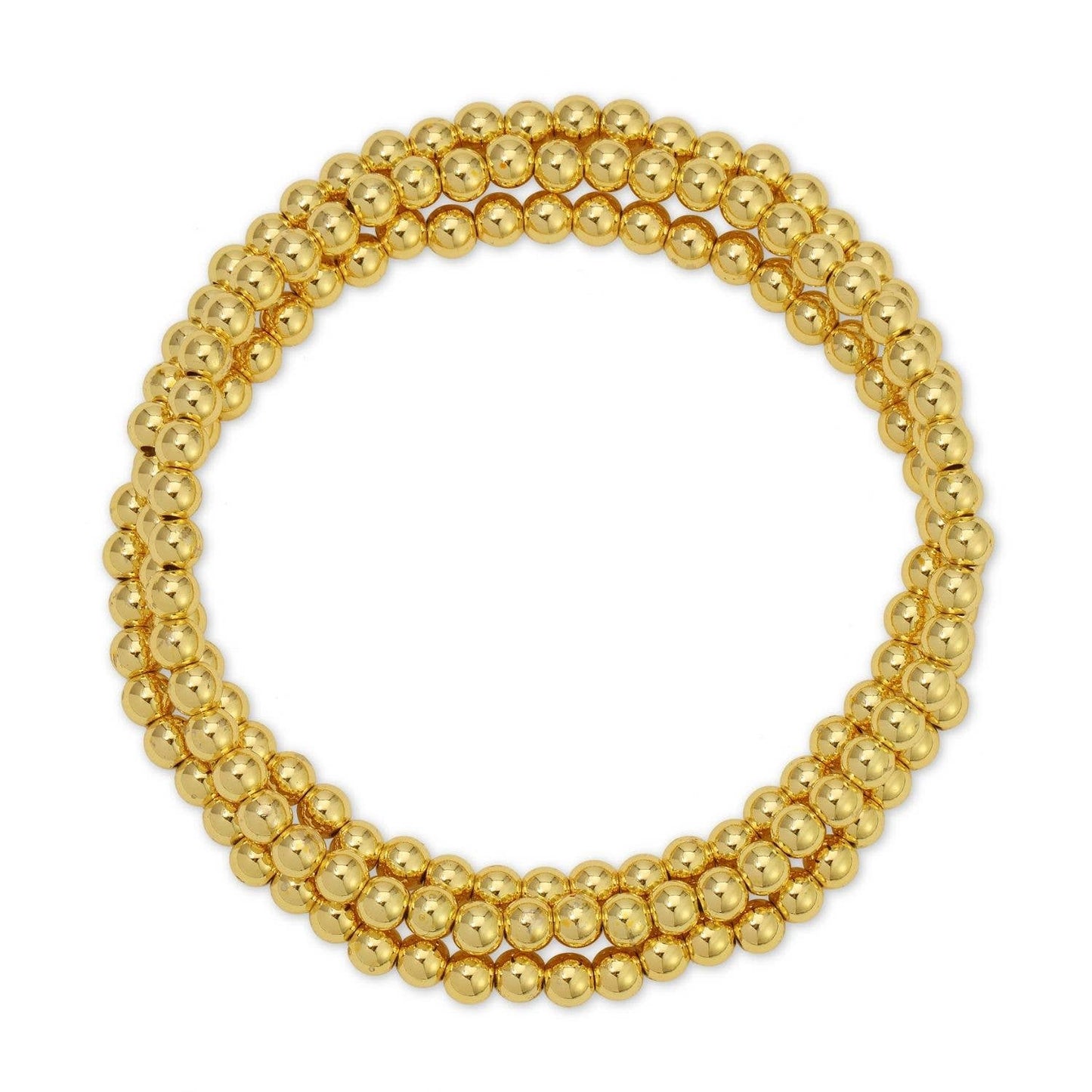 Stretch Beaded Bracelets: Gold / 4mm