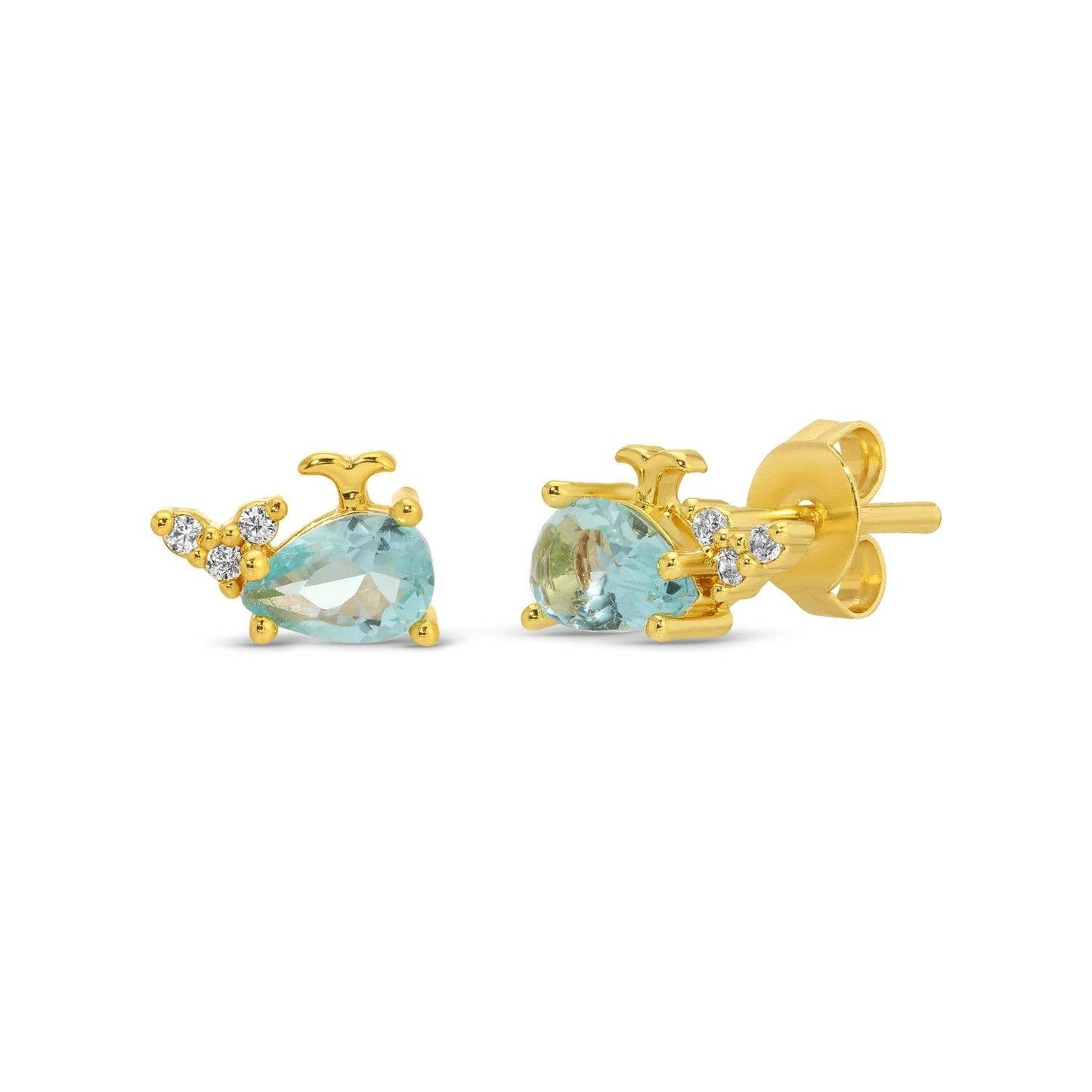 Whale Studs on Velvet