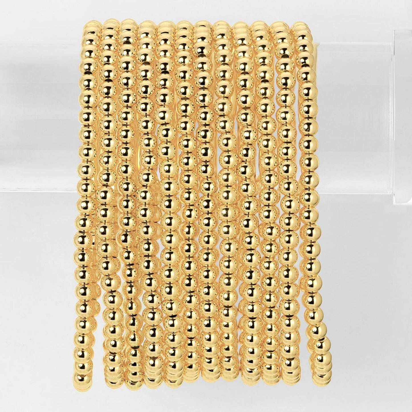 Stretch Beaded Bracelets: Gold / 4mm