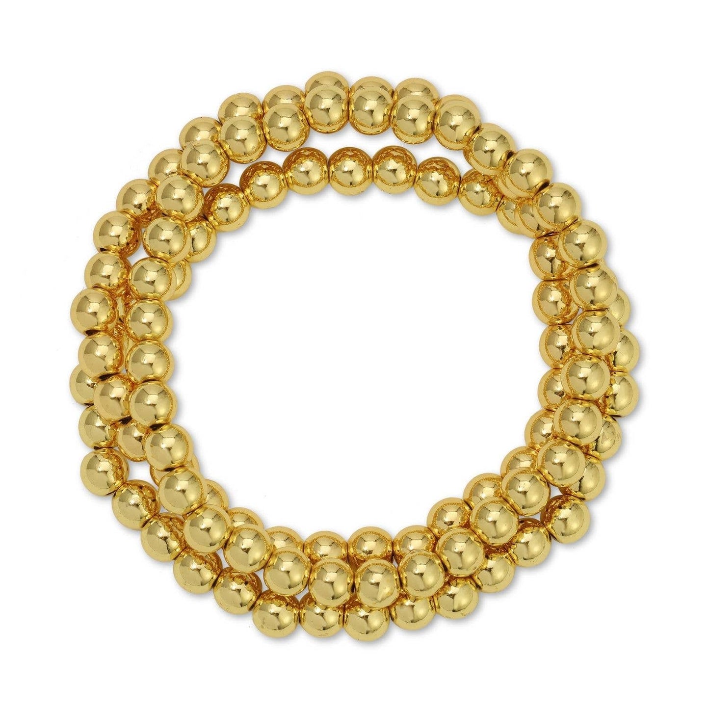 Stretch Beaded Bracelets: Gold / 4mm
