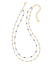 Load image into Gallery viewer, Dottie Gold Multi Strand Necklace in Cobalt
