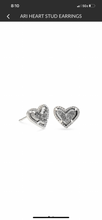 Load image into Gallery viewer, Ari Heart Stud Earrings Druzy
