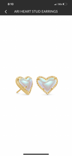 Load image into Gallery viewer, Ari Heart Stud Earrings Druzy
