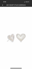 Load image into Gallery viewer, Ari Heart Stud Earrings Druzy
