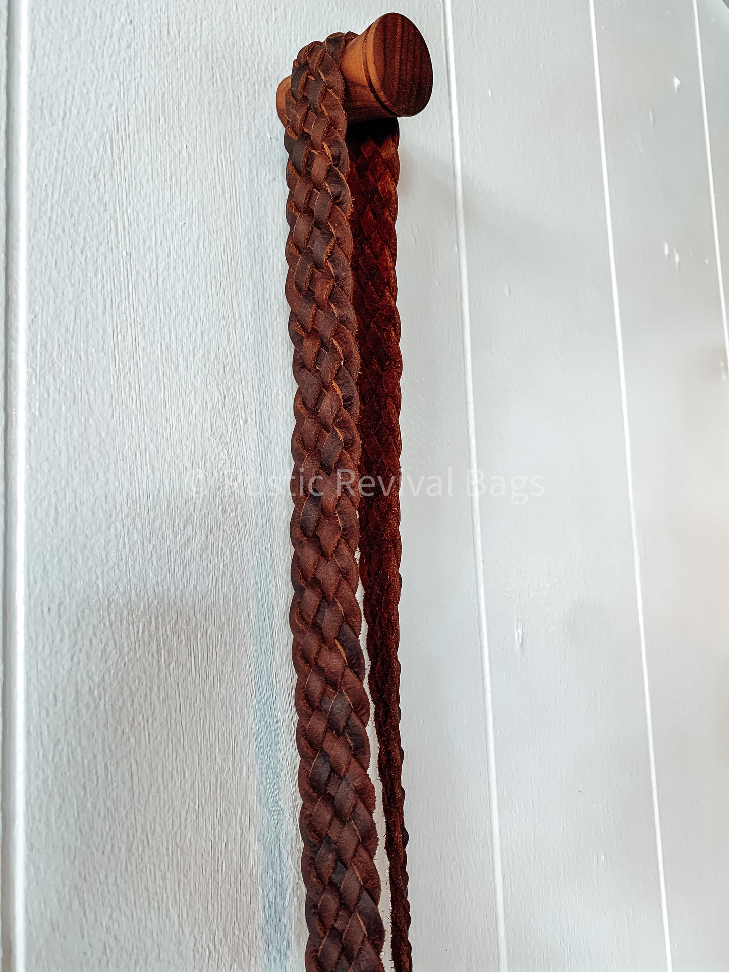 Flat braided crossbody strap
