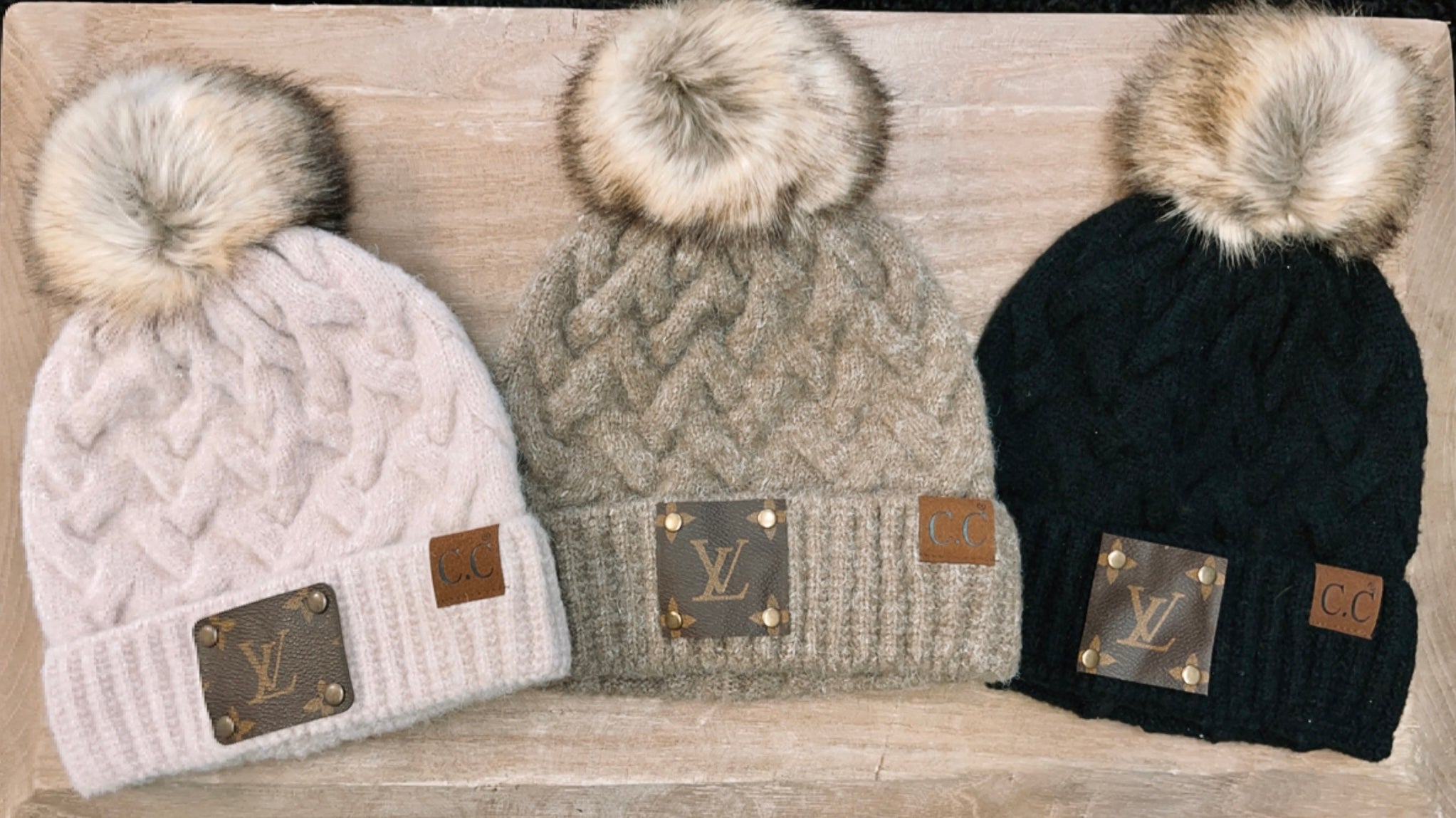 Authentic LV Patch Beanie – She Shed Boutique Inc.