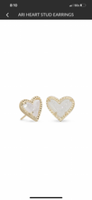 Load image into Gallery viewer, Ari Heart Stud Earrings Druzy
