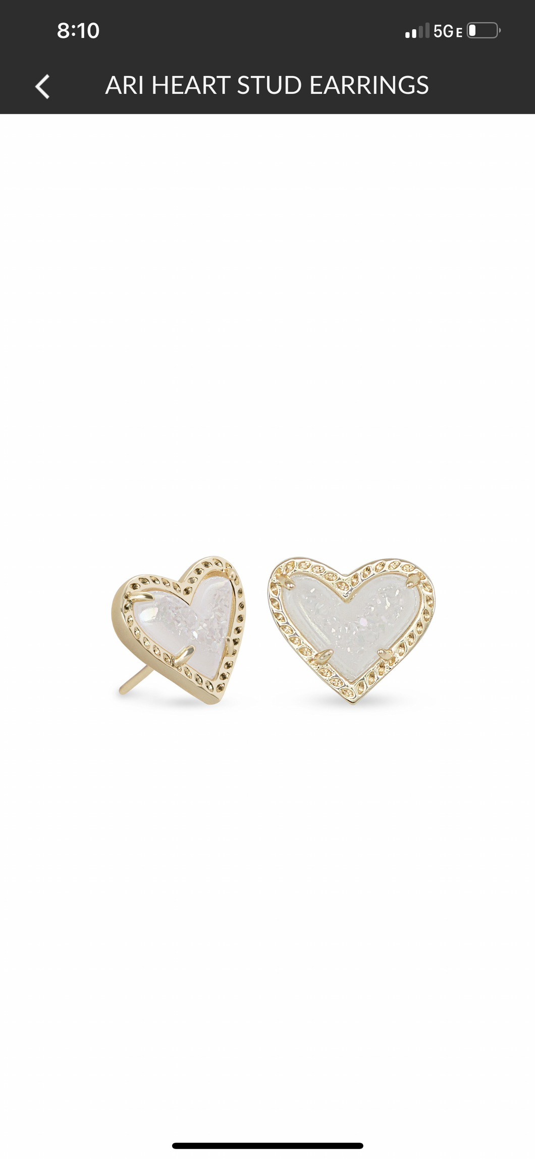 Ari Heart Stud Earrings Druzy