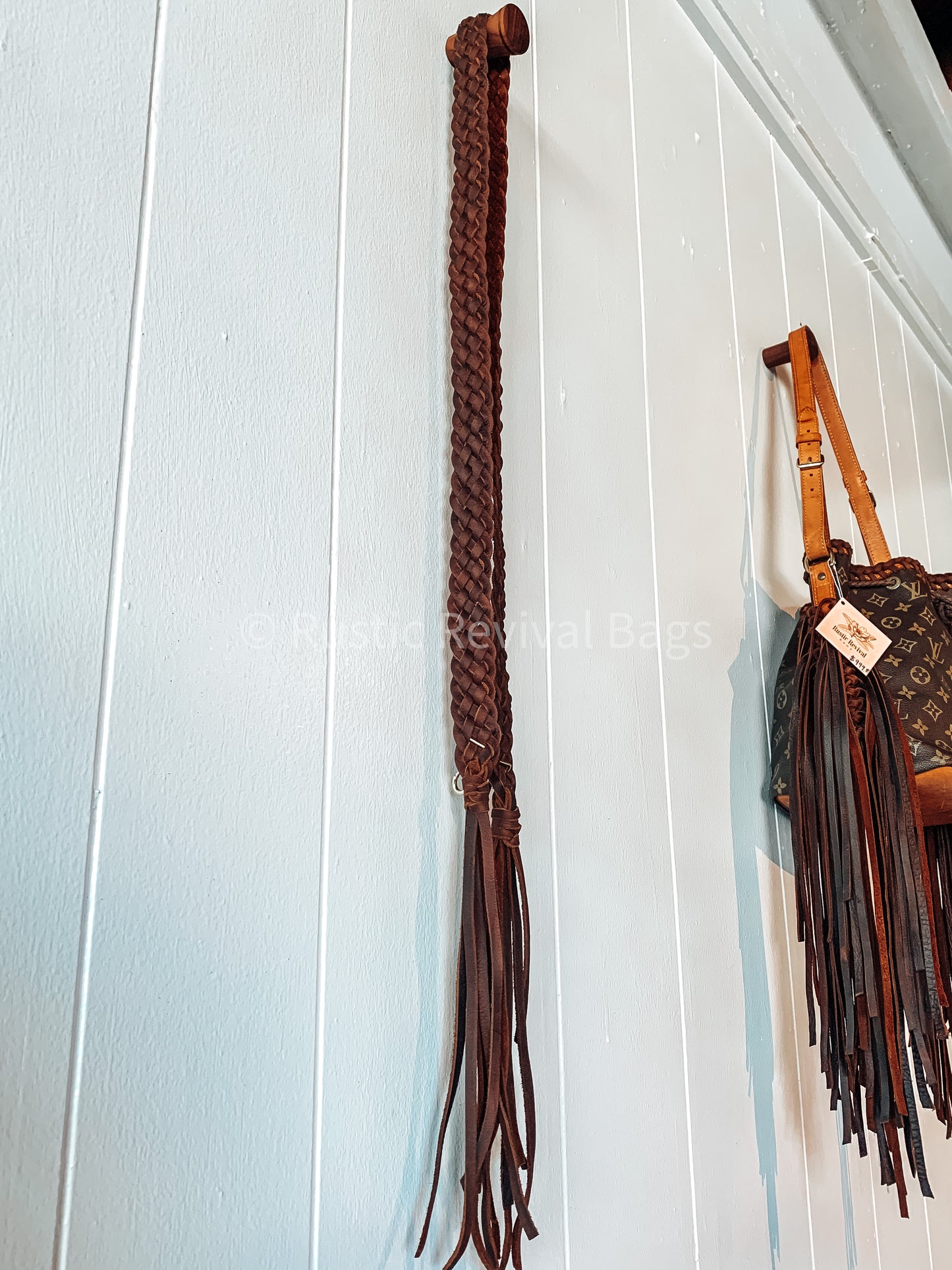 Flat braided crossbody strap